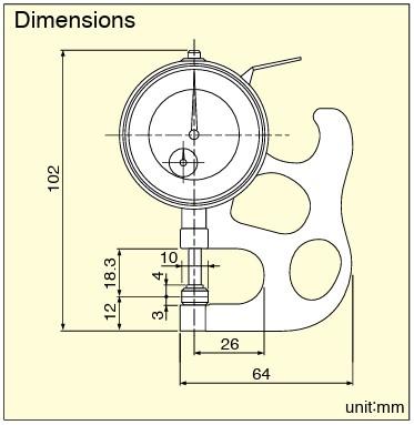 Teclock SM-112 เกจวัดความหนา Thickness Standard type 0-10 mm